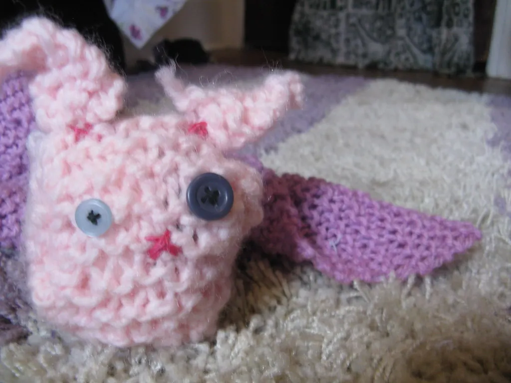 Knitted bunny comforter