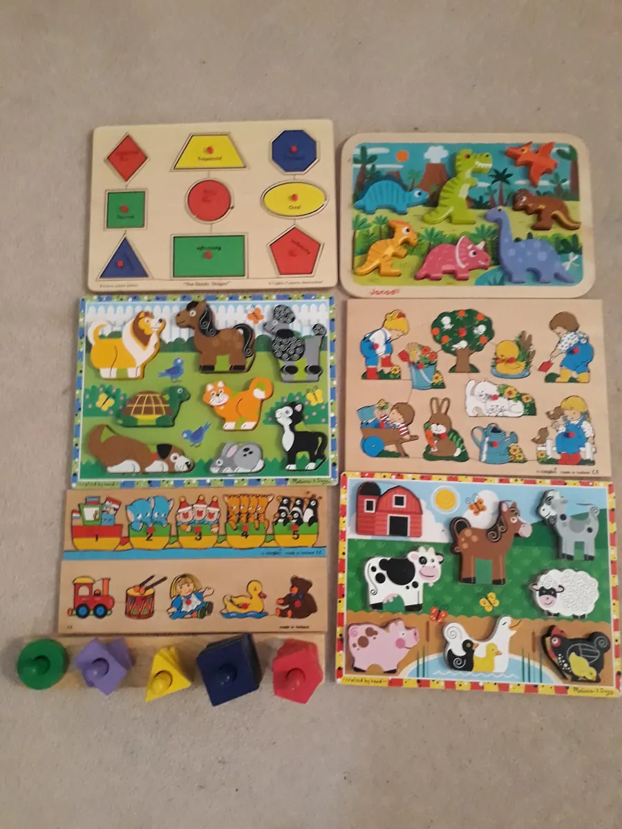 Wooden toddler puzzle set