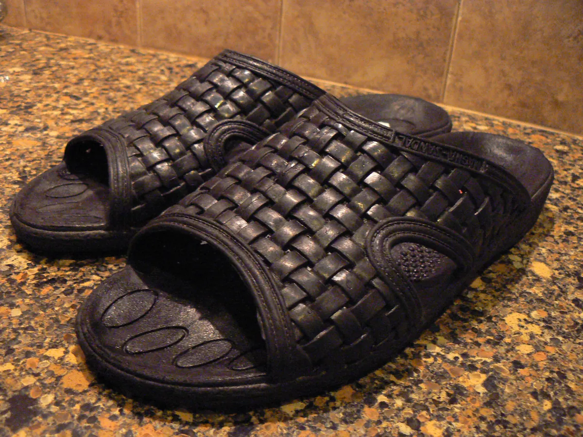 Woven rattan sandals