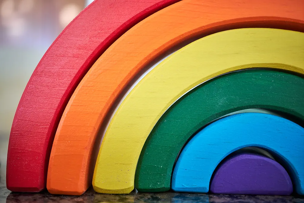 Wooden stacking rainbow