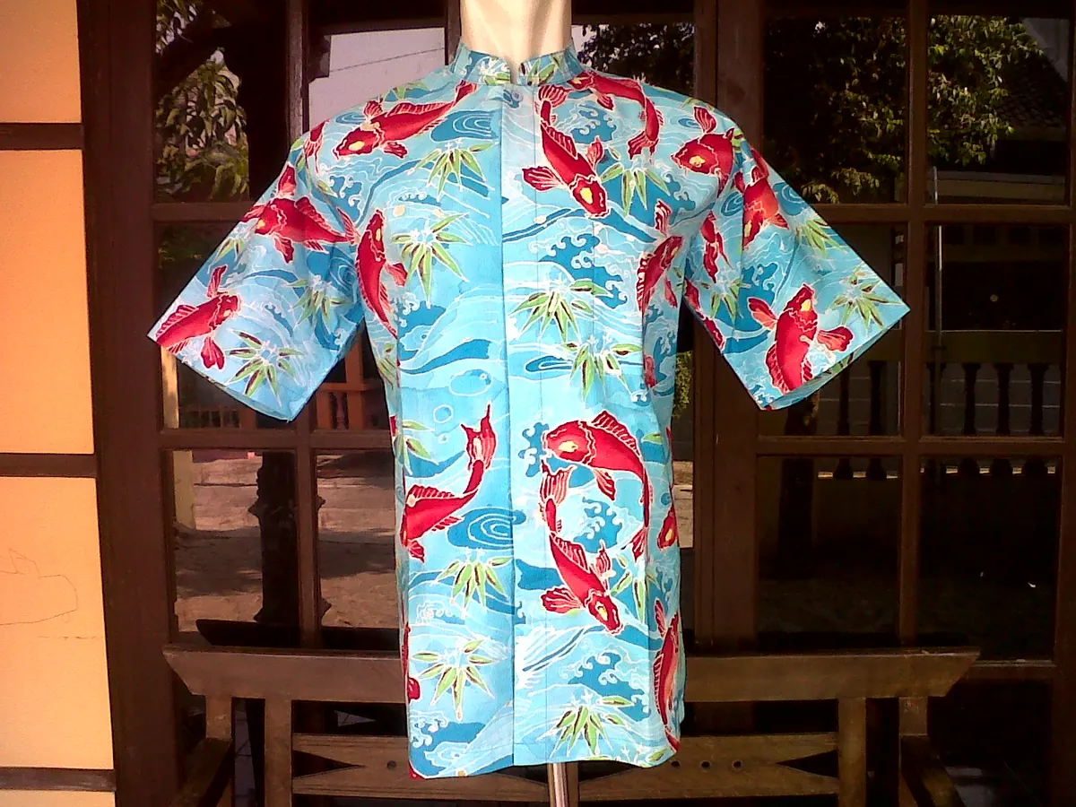 Hand-stamped batik shirt